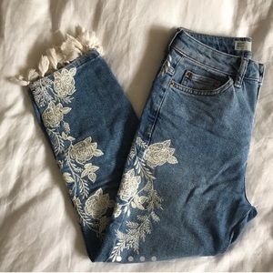 Top shop embroidered jeans